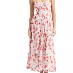 Bardot Lola pink floral corset dress Sz 4‎